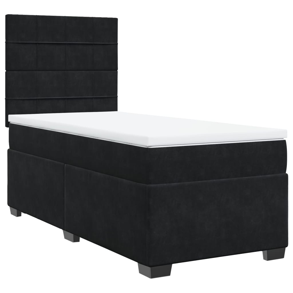 Boxspring met matras fluweel zwart 90x190 cm