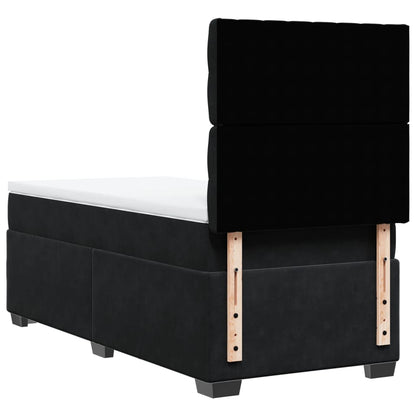 Boxspring met matras fluweel zwart 90x190 cm