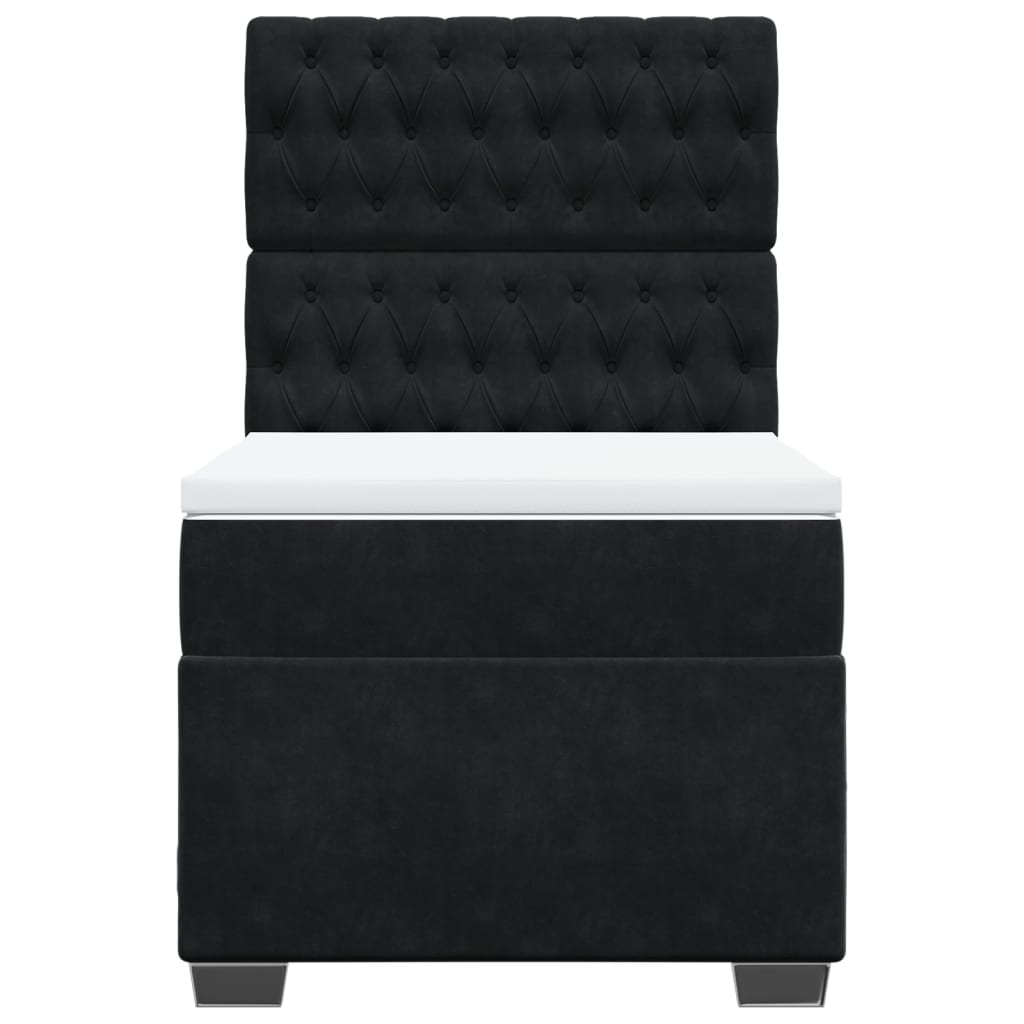 Boxspring met matras fluweel zwart 90x190 cm