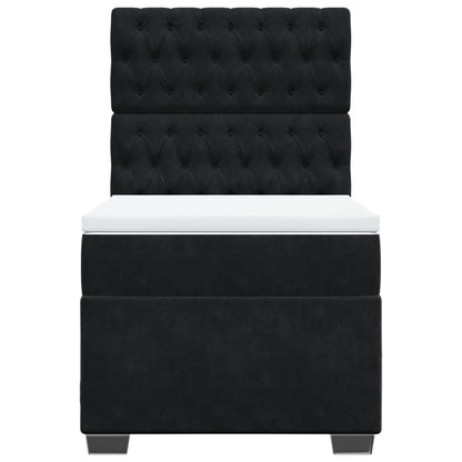 Boxspring met matras fluweel zwart 90x190 cm