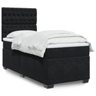 Boxspring met matras 90x190 cm zwart fluweel