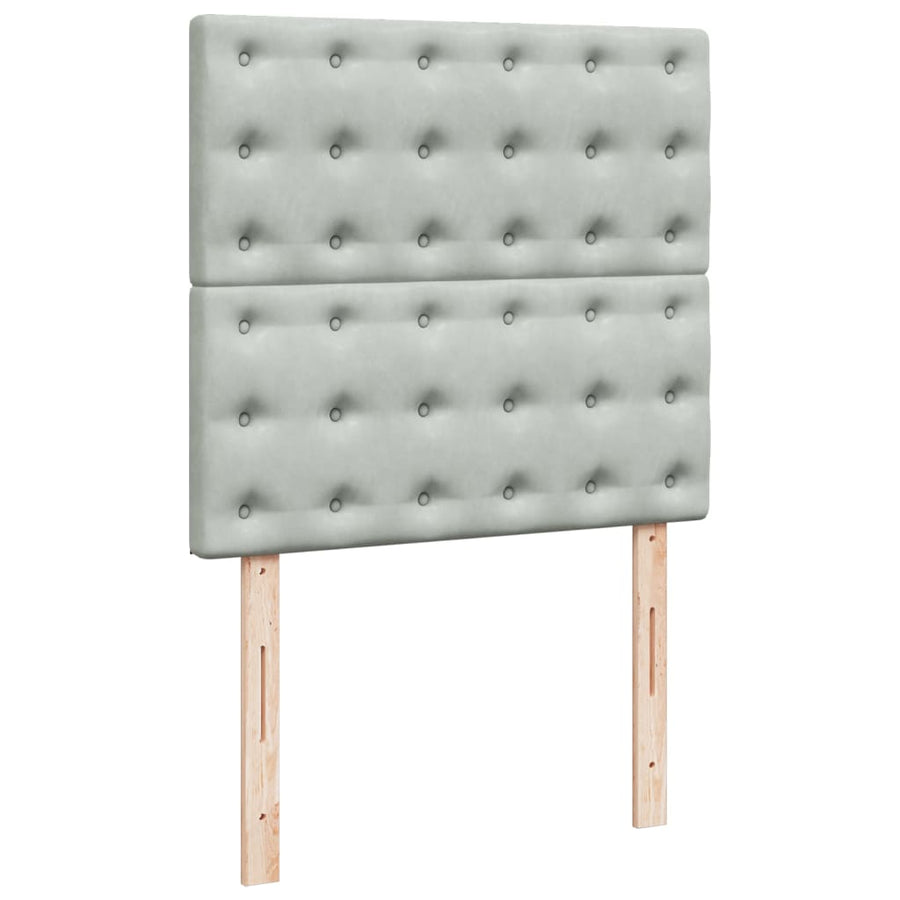 Boxspring met matras fluweel lichtgrijs 90x190 cm