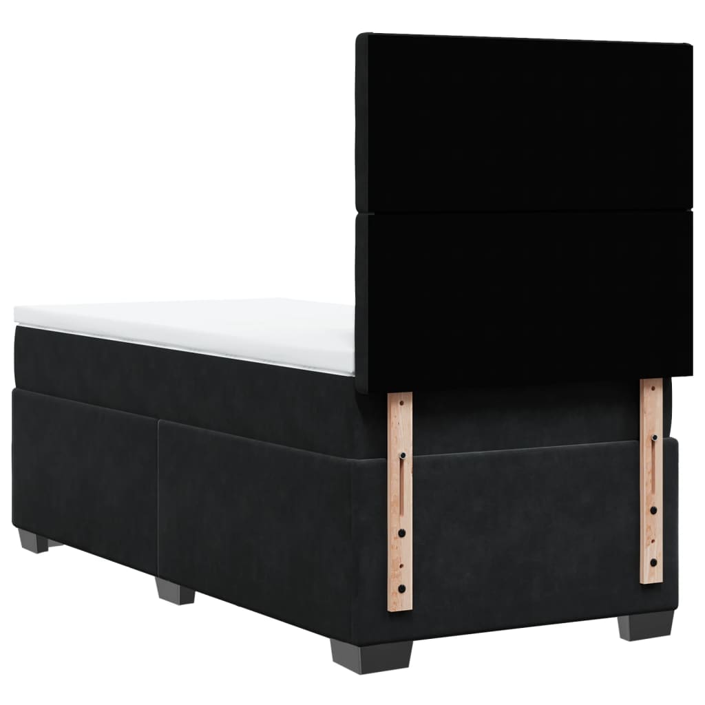 Boxspring met matras fluweel zwart 90x190 cm