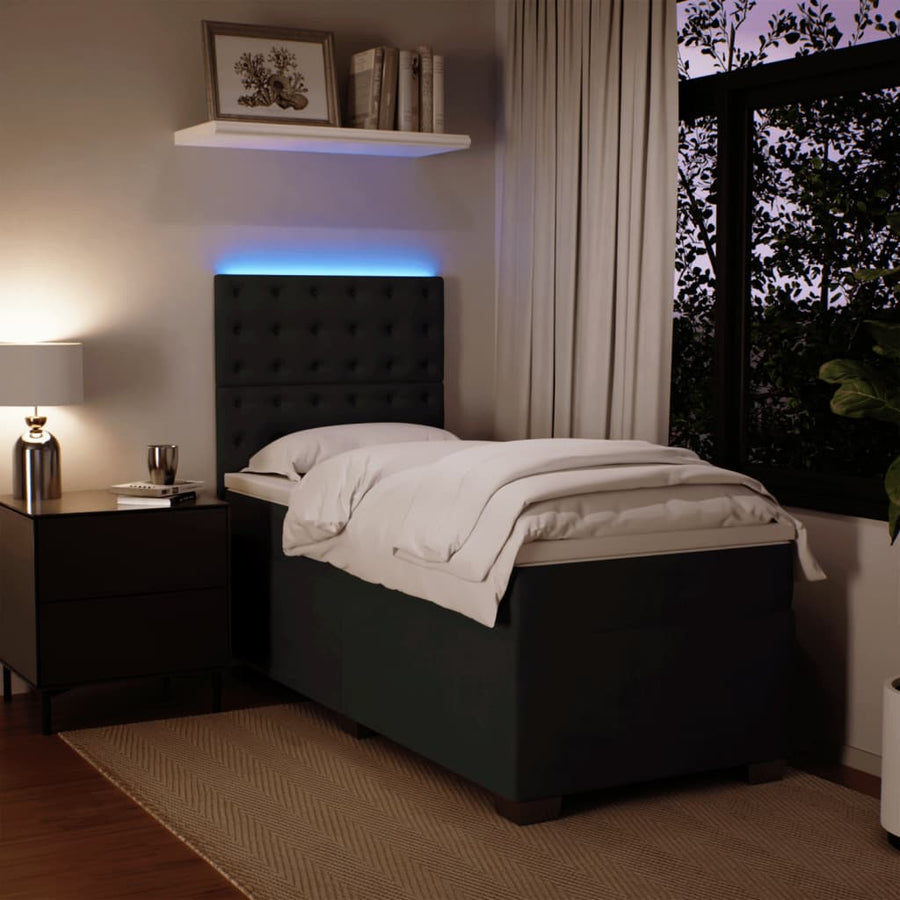Boxspring met matras fluweel zwart 90x190 cm