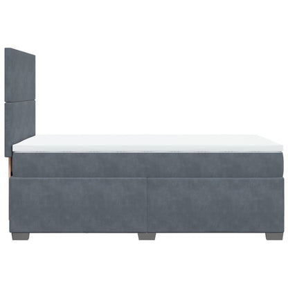 Boxspring met matras fluweel donkergrijs 90x200 cm