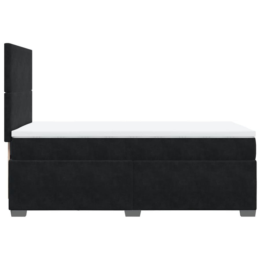 Boxspring met matras fluweel zwart 90x200 cm