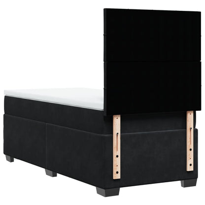 Boxspring met matras fluweel zwart 90x200 cm