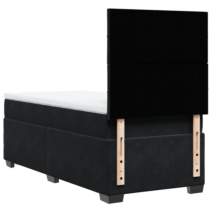 Boxspring met matras fluweel zwart 90x200 cm