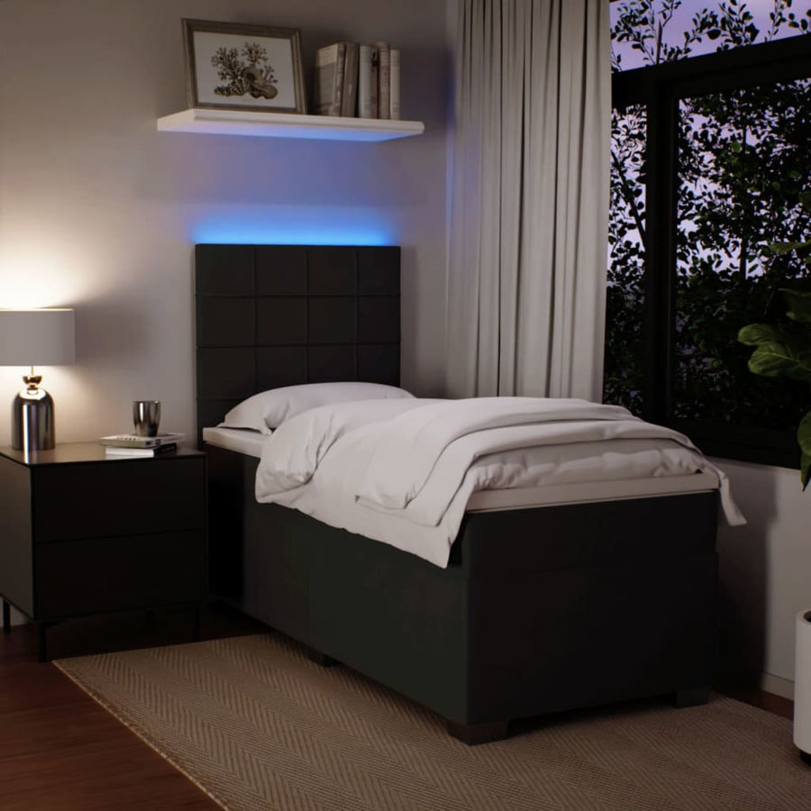 Boxspring met matras fluweel zwart 90x200 cm