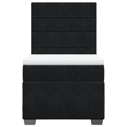 Boxspring met matras fluweel zwart 90x200 cm