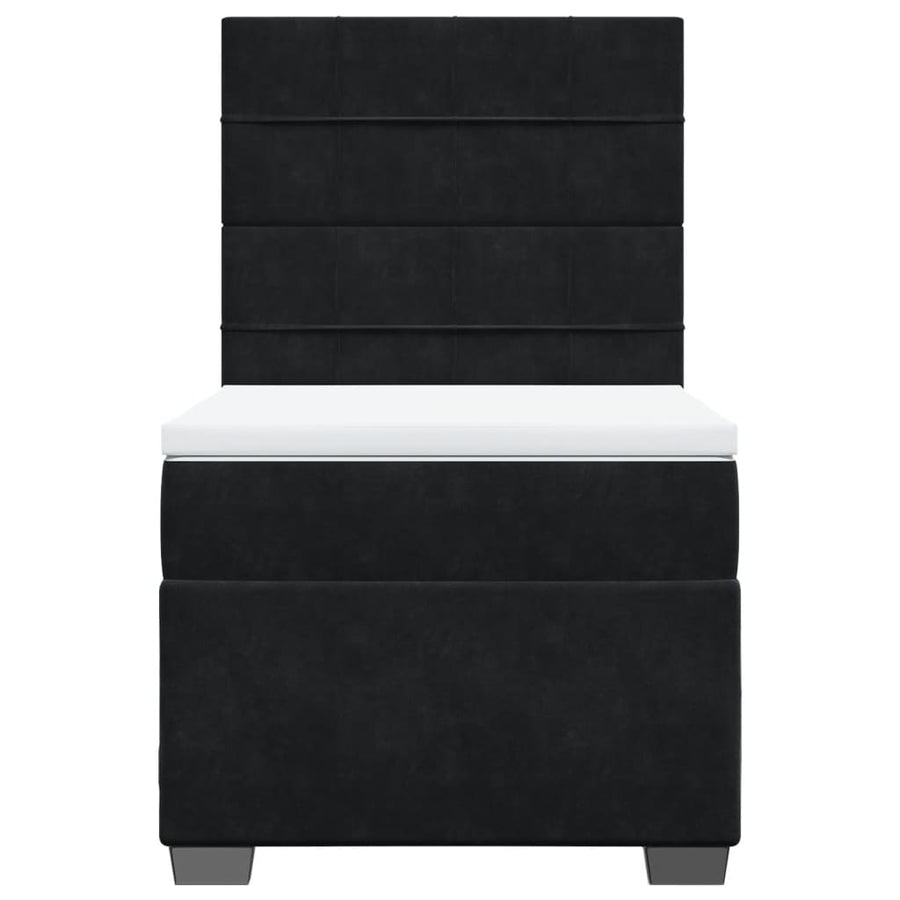 Boxspring met matras fluweel zwart 90x200 cm