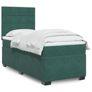 Boxspring 90x200 cm fluweel donkergroen met matras