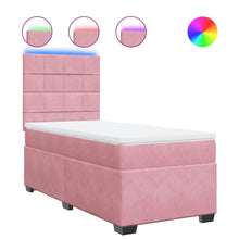 Boxspring met matras fluweel roze 90x200 cm