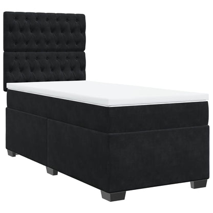 Boxspring met matras fluweel zwart 90x200 cm