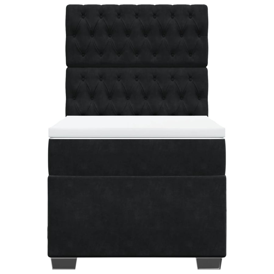 Boxspring met matras fluweel zwart 90x200 cm
