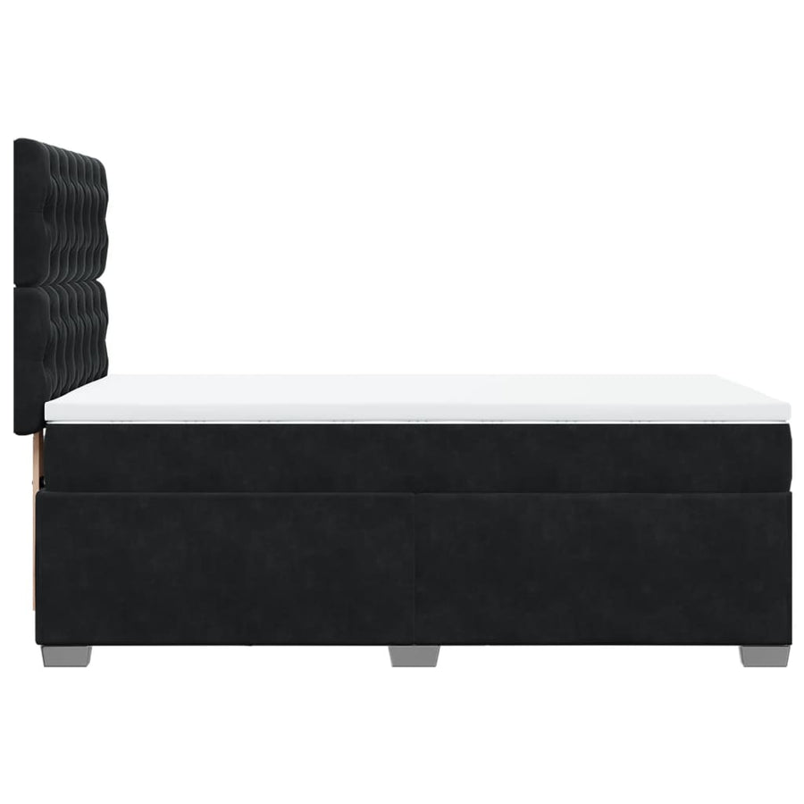 Boxspring met matras fluweel zwart 90x200 cm
