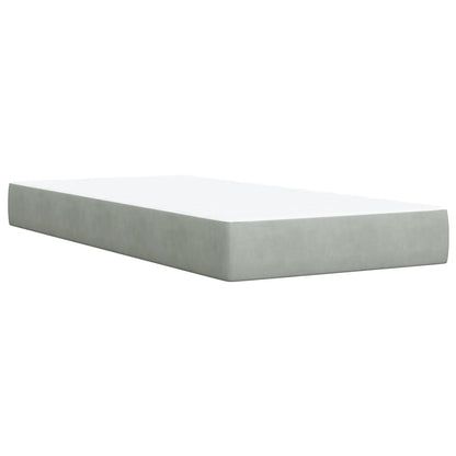 Boxspring met matras fluweel lichtgrijs 90x200 cm