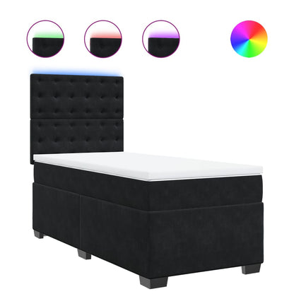 Boxspring met matras fluweel zwart 90x200 cm