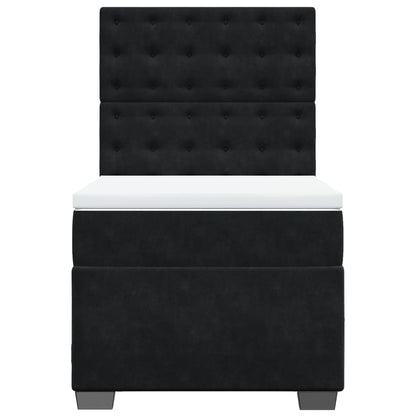 Boxspring met matras fluweel zwart 90x200 cm