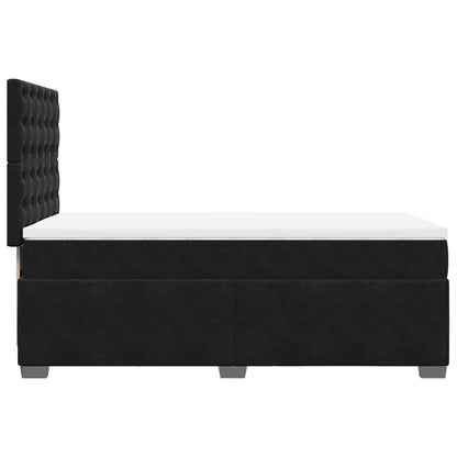 Boxspring met matras fluweel zwart 90x200 cm