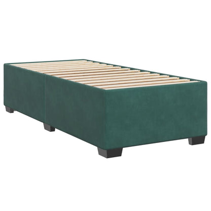 Boxspring met matras fluweel donkergroen 90x200 cm