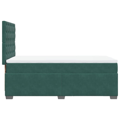 Boxspring met matras fluweel donkergroen 90x200 cm