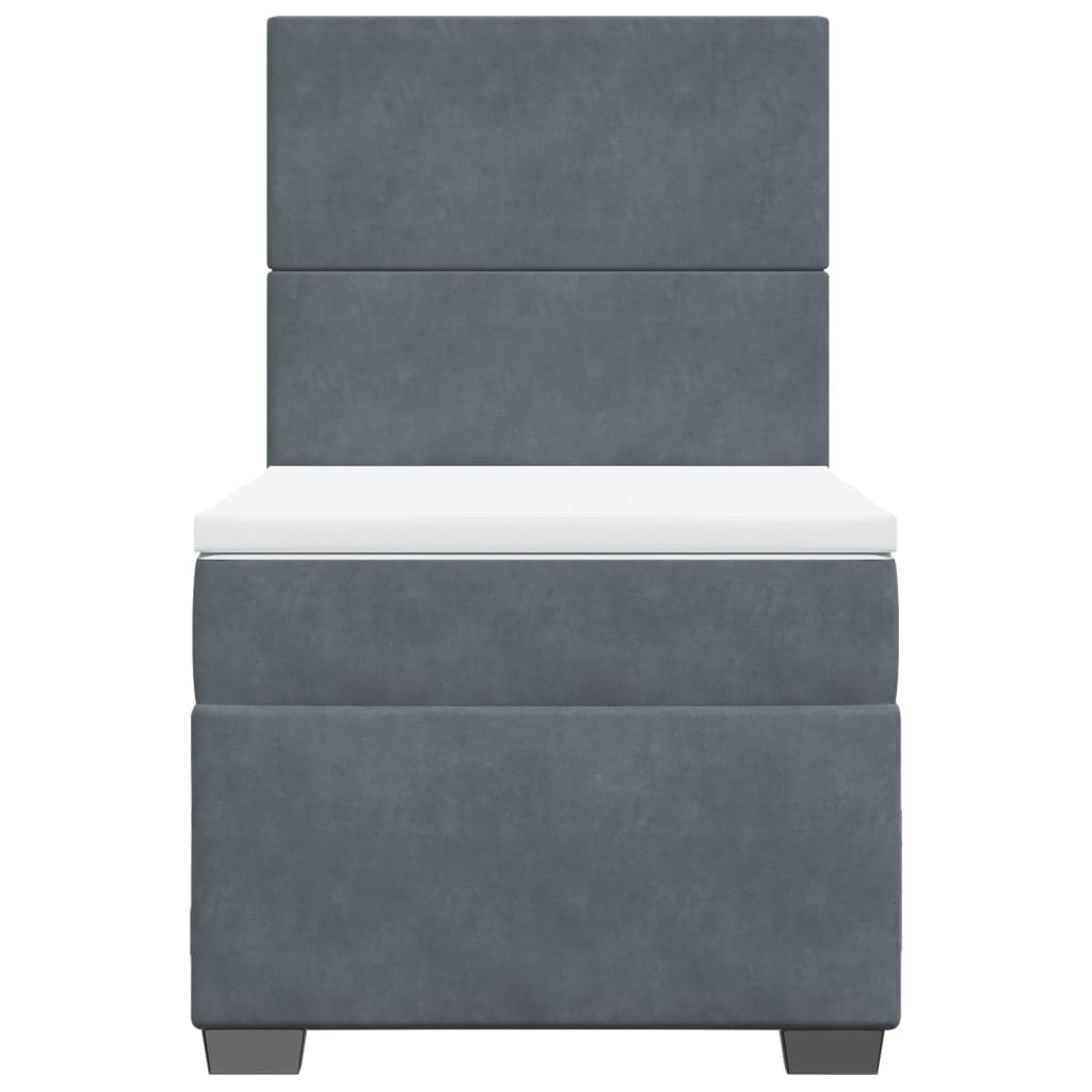 Boxspring met matras fluweel donkergrijs 100x200 cm