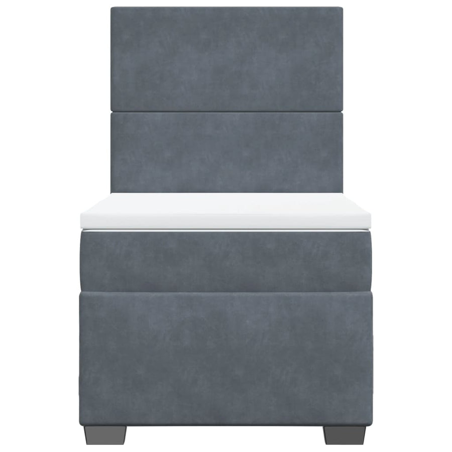 Boxspring met matras fluweel donkergrijs 100x200 cm