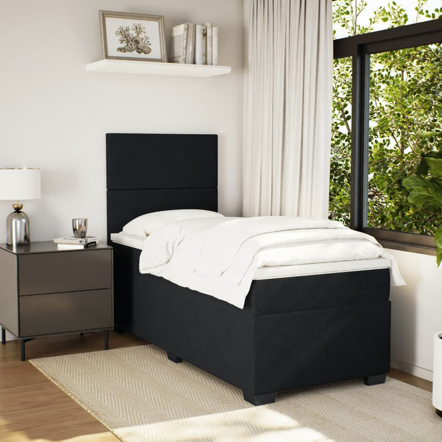 Boxspring met matras fluweel zwart 100x200 cm