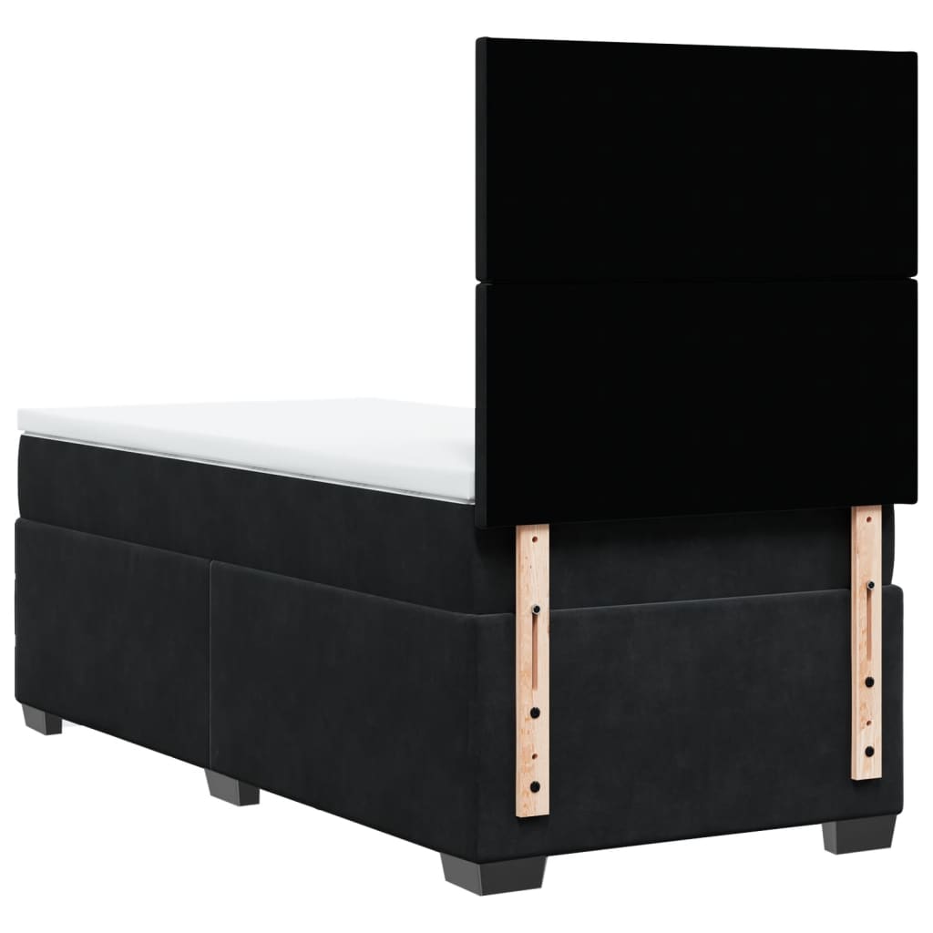 Boxspring met matras fluweel zwart 100x200 cm