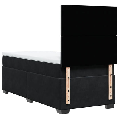 Boxspring met matras fluweel zwart 100x200 cm