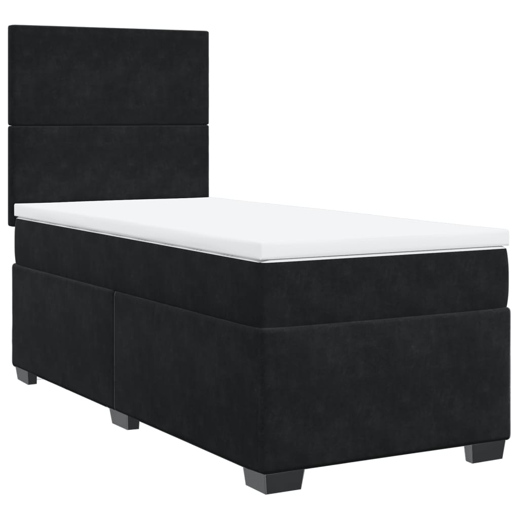 Boxspring met matras fluweel zwart 100x200 cm