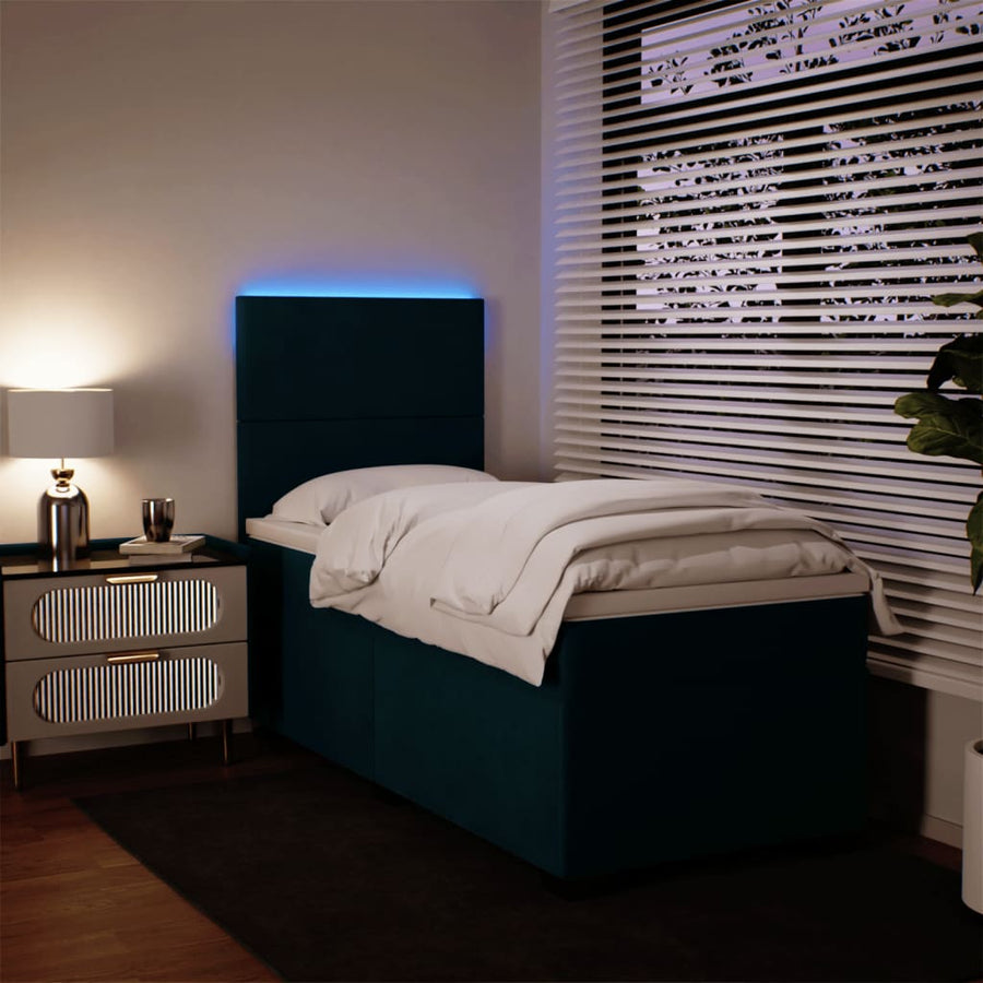 Boxspring met matras fluweel blauw 100x200 cm