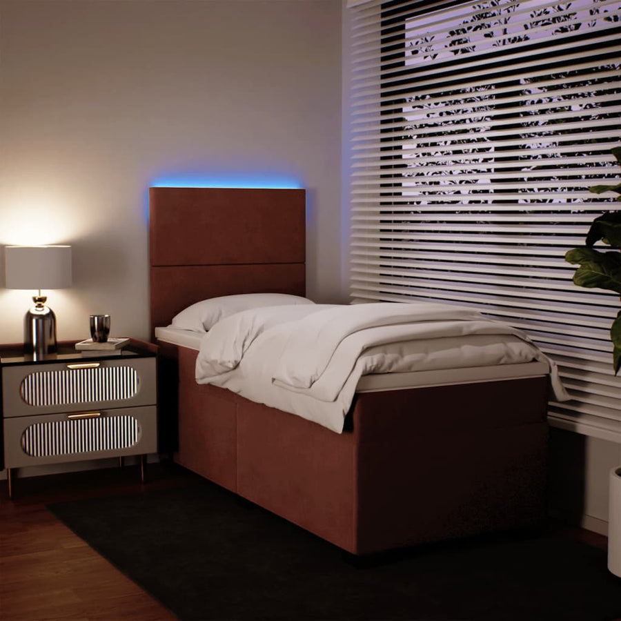 Boxspring met matras fluweel roze 100x200 cm