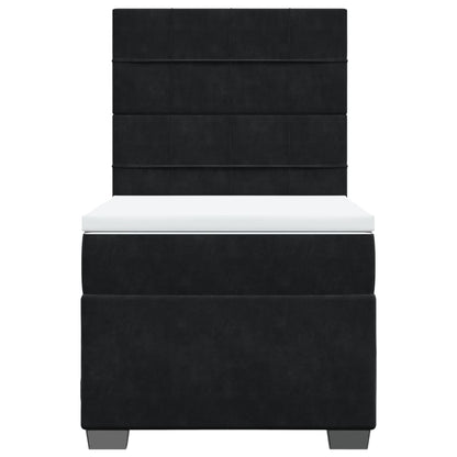 Boxspring met matras fluweel zwart 100x200 cm