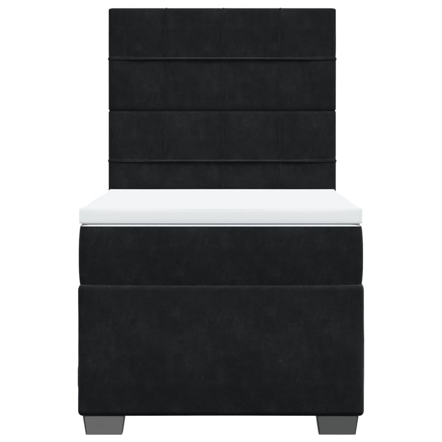 Boxspring met matras fluweel zwart 100x200 cm