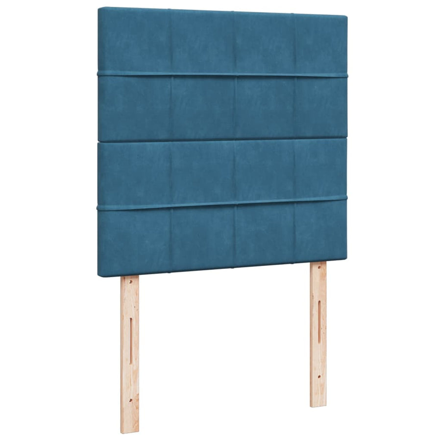 Boxspring met matras fluweel blauw 100x200 cm