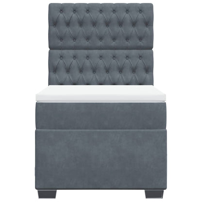 Boxspring met matras fluweel donkergrijs 100x200 cm