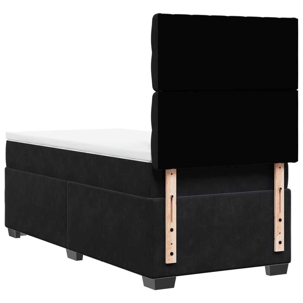 Boxspring met matras fluweel zwart 100x200 cm