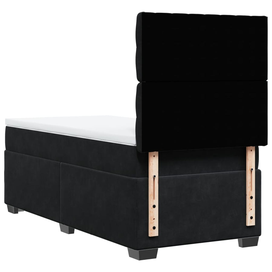 Boxspring met matras fluweel zwart 100x200 cm