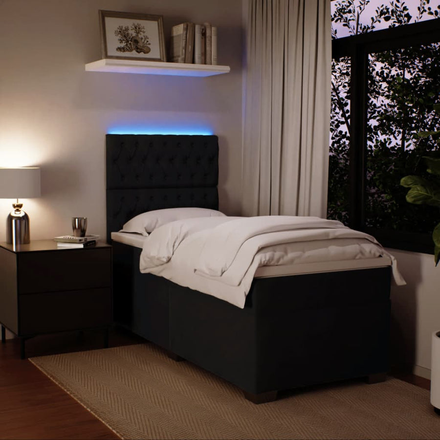 Boxspring met matras fluweel zwart 100x200 cm