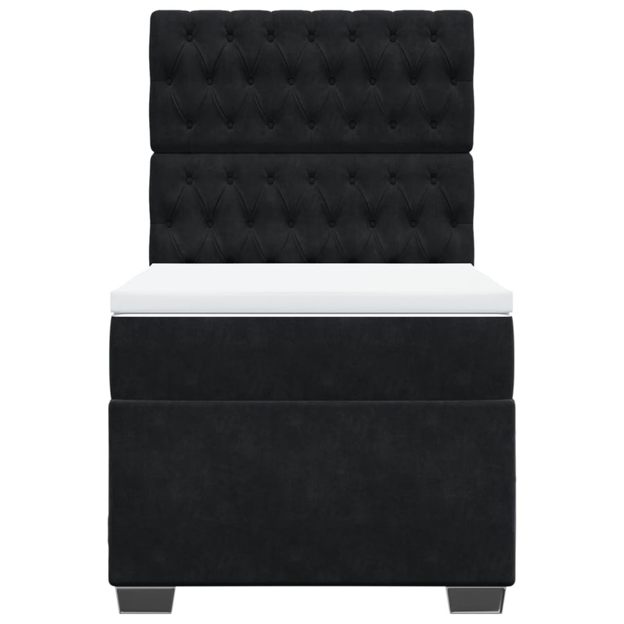 Boxspring met matras fluweel zwart 100x200 cm