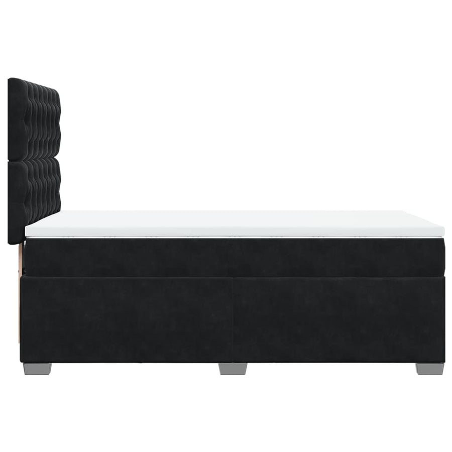 Boxspring met matras fluweel zwart 100x200 cm