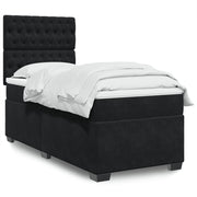 Boxspring met matras 100x200 cm zwart fluweel