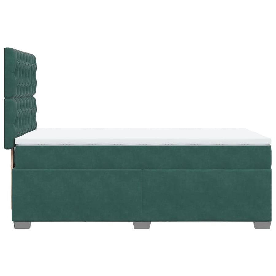 Boxspring met matras fluweel donkergroen 100x200 cm