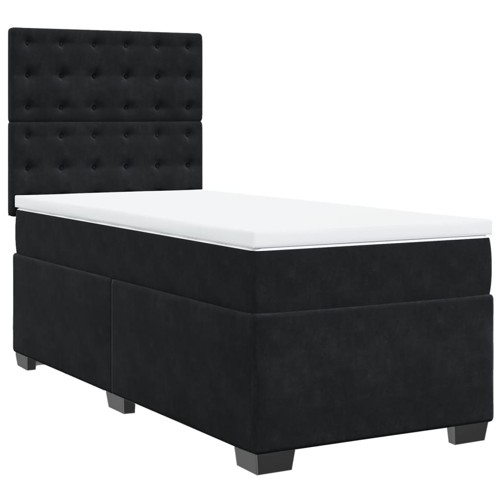 Boxspring met matras fluweel zwart 100x200 cm