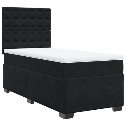 Boxspring met matras fluweel zwart 100x200 cm