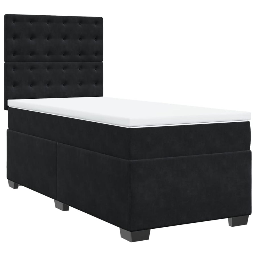 Boxspring met matras fluweel zwart 100x200 cm