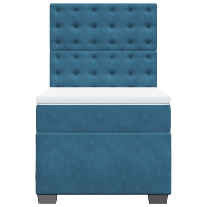 Boxspring met matras fluweel blauw 100x200 cm