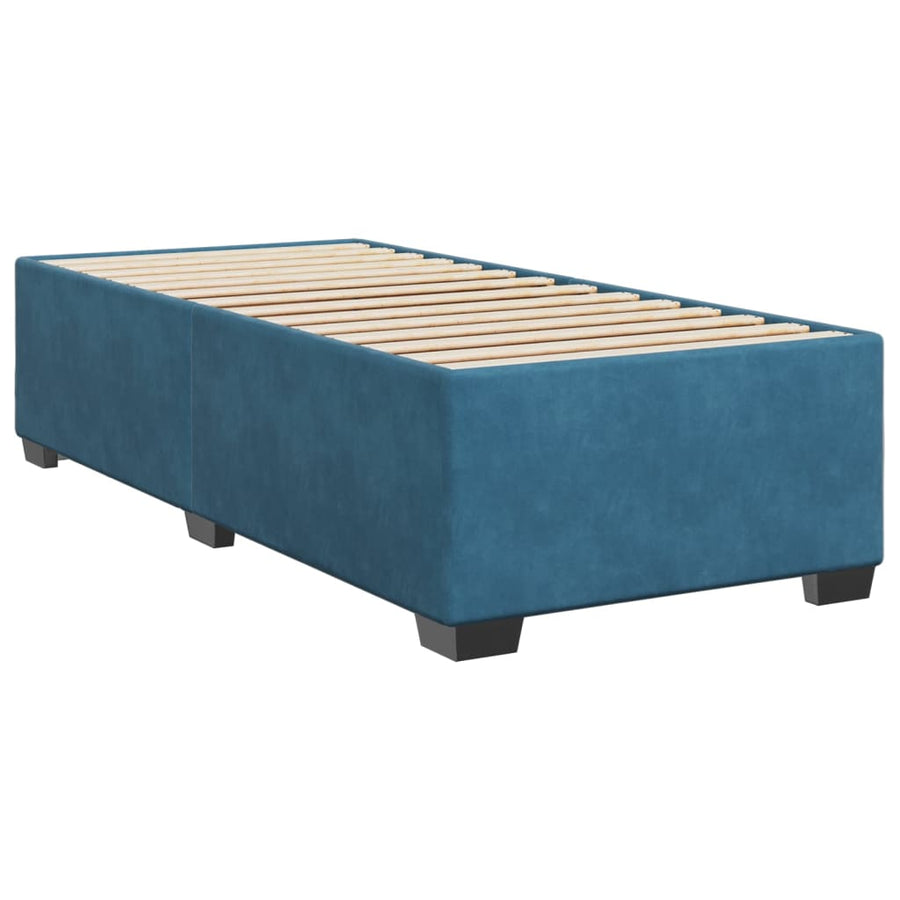Boxspring met matras fluweel blauw 100x200 cm